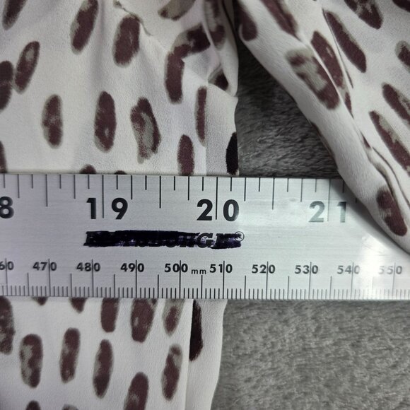 Womens Cabi Leopard & Striped Print Blouse Tie Neck 100% Polyester Long Sleeve S - Picture 5 of 8